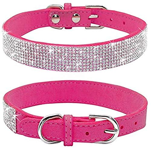 Jxinrong Hundehalsband mit Strasssteinen, glitzernd, weiches Wildleder, für Hunde und Katzen von Jxinrong