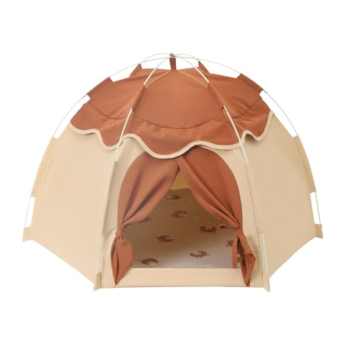 Cat Tent Pet House Tent with Bear Cushion for Cats, Dogs, and Small Animals - Soft Play Tent with Cozy Cushion for Indoor and Outdoor Use, 63.4x53cm/24.96x20.87 Inches Pet Cave Nest von Jyxuyy