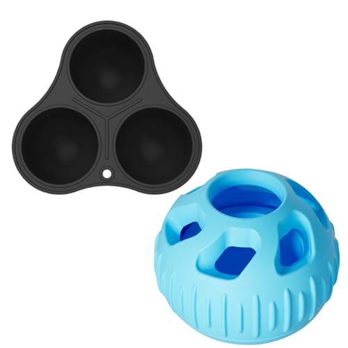 Jyxuyy Hund Slow Feeder Ball, Hund Puzzle Ball, Hund Puzzle Leckerli Spender Ball, Anti-Choke Feeder Ball, 2 x Interaktives Hundeball Spielzeug, Einfach zu bedienen, Tragbar für Haustiere Hund Welpe von Jyxuyy