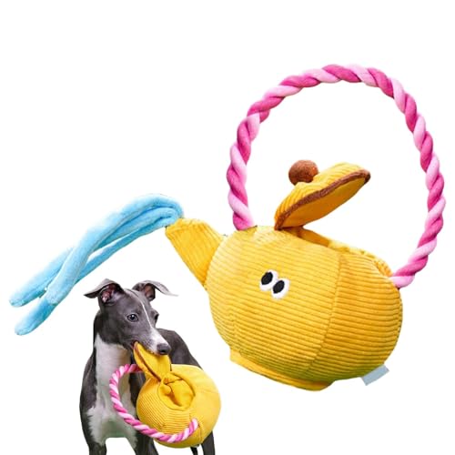 Jyxuyy Interactive Teapot Shape Dog Toy | Plush Soft Rope Toy for Small, Medium & Large Dogs | Cute Pet Toy for Chewing, Tugging & Playtime | Perfect Plush Dog Toy for All Breeds von Jyxuyy