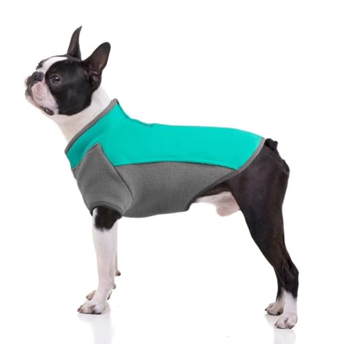 Jzswiepa Hunde-Fleece-Hoodies mit halbem Reißverschluss für Hunde und Katzen, Freizeitkleidung, elastischer Pullover, Größe XL, Brustumfang 55,9 - 71,8 cm, Rücken 45,9 cm, 10-14,5 kg von Jzswiepa