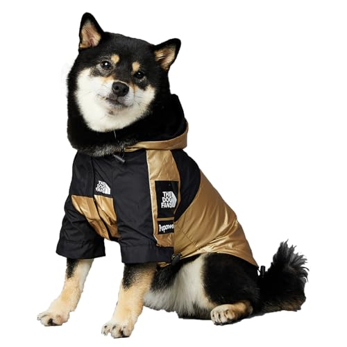 Jzswiepa Hundekleidung, modisches Outfit, Kapuzenjacken für Hunde, Katzen, Haustiere, leicht, wasserabweisend, Outdoor-Windjacke, Größe S, M, L (2XL◆ Brustumfang 52 - 64 cm, Rücken 42 cm, 8 - 11,5 kg) von Jzswiepa