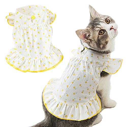 Haustier-Sommerkleid, Sonnenblumen-Prinzessin, Hundekleid, Katzenkleid, Hundekostüm für kleine Rassen, Welpen, Katzen, Kleidung, Hundebekleidung (X-Large) von K ERATISNIK