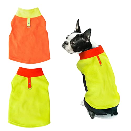 Hundepullover mit Leinenring, warme Hundeweste, Fleeceweste, Hundepullover, Jacke, Winter, Hundekleidung für Welpen, kleine Hunde, Katzen, Chihuahua, XL, einfarbig, 2 Stück von K ERATISNIK