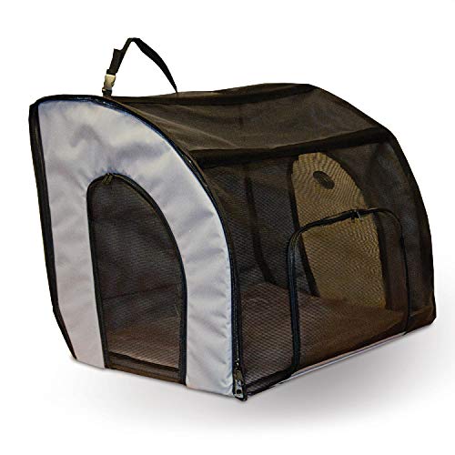 K&H PET PRODUCTS Reise-Sicherheitstasche für Haustiere, Hundebox für Autoreisen, Hundetragetasche für große Hunde, tragbare Autositz-Zwinger, grau/schwarz, groß, 74 x 55 x 65 cm von K&H