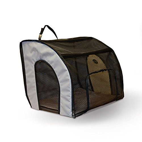 K&H PET PRODUCTS Reisetasche für Haustiere, Hundebox für Auto, Grau/Schwarz, Größe M, 61 x 48 x 43 cm von K&H