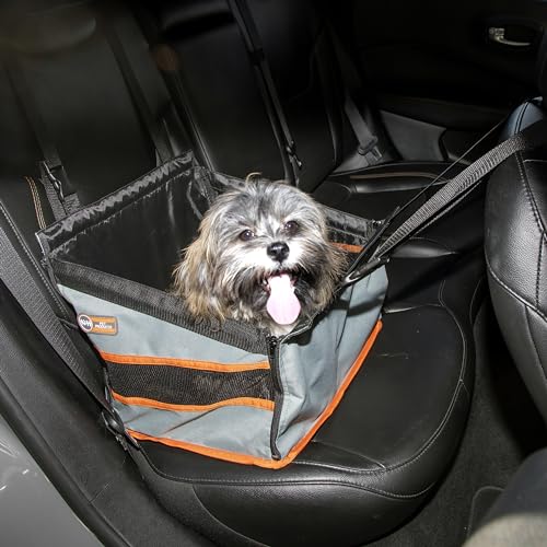 K&H Pet Products Buckle N' Go Hundeautositz für kleine Hunde, wasserdichter Stoff mit atmungsaktivem Mesh & verstellbarem Hundesicherheitsgurt für Auto, Hundehängematte für Auto, Hundetragetasche von K&H