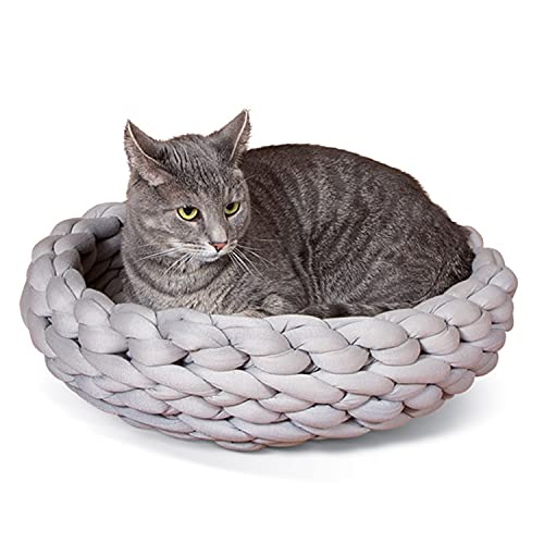 K&H PET PRODUCTS Katzenbett, gestrickt, rund, flexibel, 43,2 x 10,2 cm, Grau von K&H