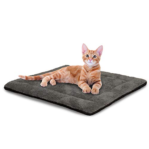 K&H PET PRODUCTS selbstwärmendes Katzenbettunterlage, selbstwärmende Thermo-Katzen- und Hundebett-Matte, Haustier-Wärmekissen für Katzen, Katzenwärmermatte für Wild- und Hauskatzen, Grau/Schwarz, 53,3 von K&H