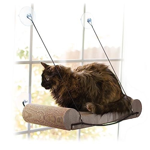 K&H Pet Products EZ Mount Katzenkratzer Kitty Schweller-Fensterbank Katzenbett, Katzenfensterbett Katzenmöbel Katzenfenster Hängematte, stabile Katzenfensterstange für große Katzen, Katzenhängematte für Fenster Katzenstange von K&H