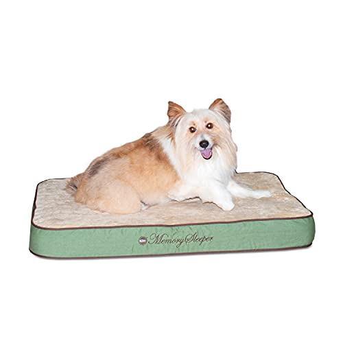 K&H Pet Products Memory Sleeper Haustierbett aus Memory-Schaum, mittelgroß, 58,4 x 88,9 cm, Salbeigrün von K&H