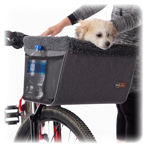 K&H Pet Products Fahrradkorb für Hunde, universelle Passform, für Katzen, Hunde, Haustiere, Fahrradkorb mit Vorderradhalterung im Lieferumfang enthalten, waschbares Futter, starker Metallkorb, 2 von K&H