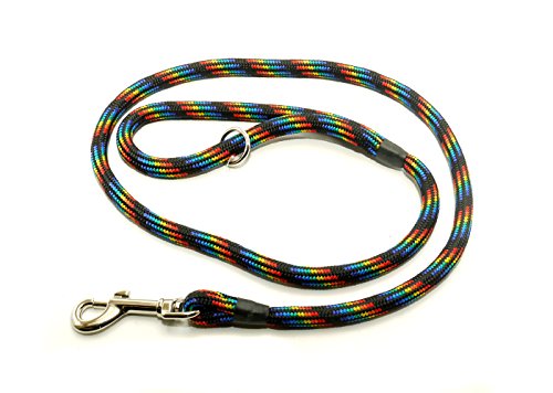 KJK Ropeworks Kjk Sopeworks Hundeleine mit Gummistopper, 8 mm x 120 cm, Schwarz von K. J. K. Ropeworks