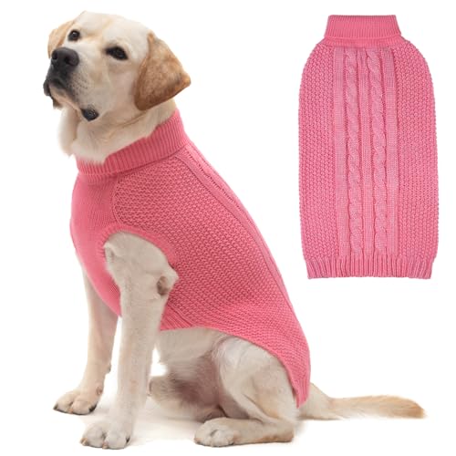 K9meme Hundepullover mit Zopfmuster für kleine, mittelgroße und große Hunde mit reflektierendem Garn für Herbst Winter, weiche, warme Hundekleidung für Rassen, Hunde, Pullover, Hundestrickwaren mit von K9meme