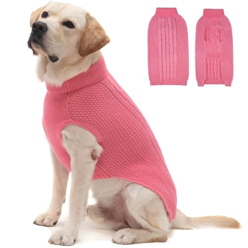 K9meme Hundepullover mit Zopfmuster für kleine, mittelgroße und große Hunde mit reflektierendem Garn für Herbst Winter, weiche, warme Hundekleidung für Rassen, Hunde, Pullover, Hundestrickwaren mit von K9meme