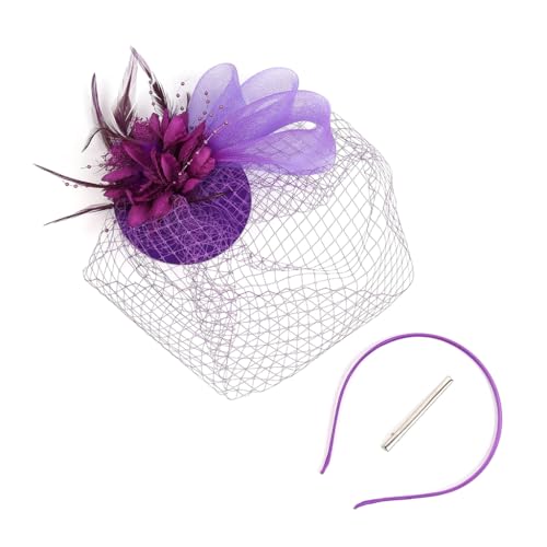 KADSXIYA Französischer Fascinator Pillbox Stirnband mit Schleier für Opern, Cocktail, Teeparty von KADSXIYA