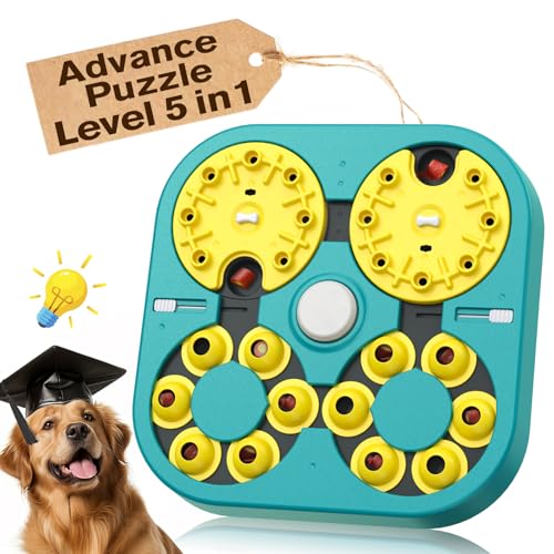 KADTC Advance Puzzle Spielzeug für Smart Dog Level 5 in 1 komplizierte schwierige herausfordernde Puzzles kleine/mittel/große Hunde Gehirn geistige Stimulation Welpen Langeweile Busters Bereicherung von KADTC