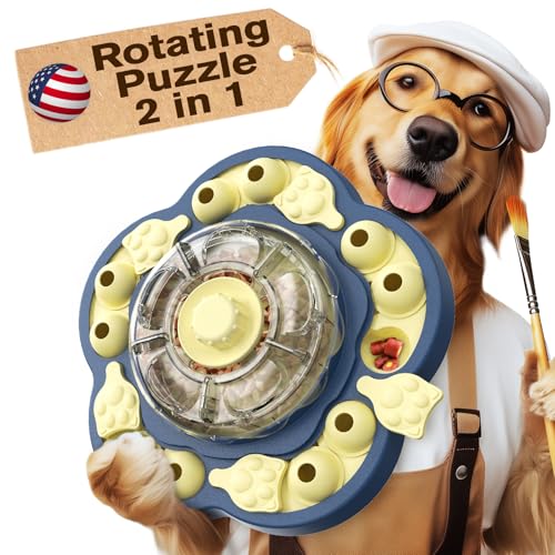 KADTC Dog Puzzle Toys for Medium/Large Dogs Slow Blow Puzzles Feeder Food Dispenser Treat Feeding Level 3 in 1 Puppy Interactive Games Boredom Mental Stimulating Brain Toy Mental Stimulation A von KADTC