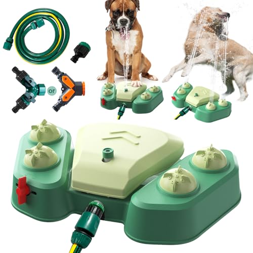 KADTC Hund Wasser Sprinkler Spielzeug Paw Press Step On Outdoor Splash Pad Welpe Trinkspender Inklusive Schlauch und Anschluss für kleine/mittel/große Hunderassen von KADTC