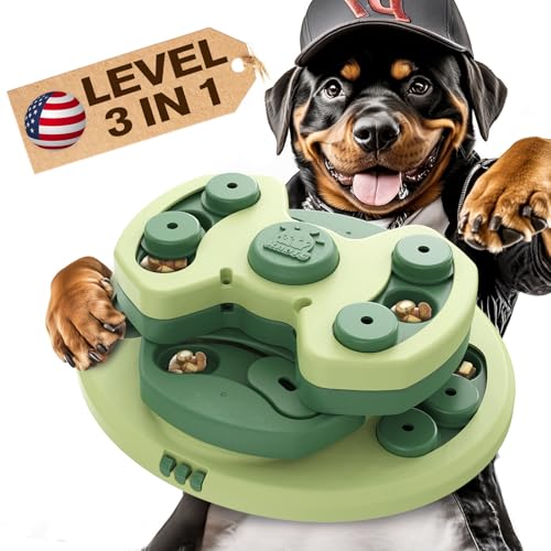 KADTC Hunde-Puzzle-Spielzeug für kleine/mittelgroße/große Hunde, Welpenfutter/Leckerli-Spielzeug, Stufe 3-in-1, interaktive geistige Stimulation, Gehirnspiele, Langeweile, Busters, beschäftigen Sie von KADTC