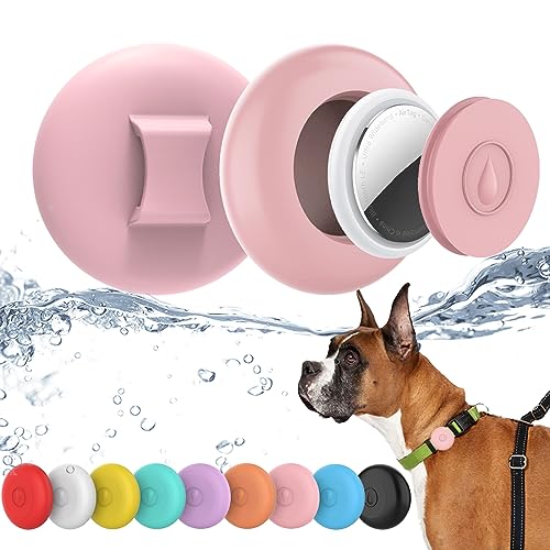 IPX8 wasserdichter AirTag-Hundehalsbandhalter, versteckte Airtag-Hülle für Katzenhalsband, Anti-Verlust-Silikonabdeckung für AirTag-GPS-Tracker, kompatibel mit Haustierschlaufe, passend für alle von KAHADI