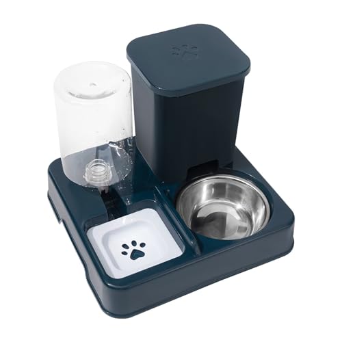 2-in-1-Wasserspender für Haustiere, Edelstahl, erhöhtes Design, rutschfeste Bewässerungsschale für Katzen, Hunde, Zuhause, Büro, Futterspender für Katzen 2-in-1-Wasserspender für Haustiere, Edelstahl, erhöhtes Design, rutschfeste Bewässerungsschale für Katzen, Hunde, Zuhause, Büro, Futterspender für Katzen von KAHDGSS