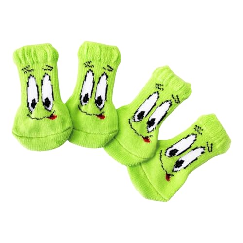 KAHDGSS 4pcs Winter Haustierhund Socken Weich Bequeme Haustier Socken Hochelastizitäten Socken Fashion Pet Accessoires von KAHDGSS