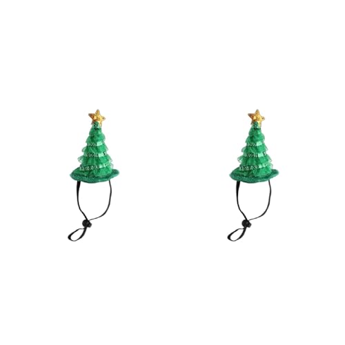 KAHDGSS Grüner Weihnachtsbaum Für Katzen Weihnachten Schelmischer Haustier Mütze Zum Warmhalten Mit Verstellbarem Halsband Haustier Mütze Für Katzen Haustier Mütze Für Kleine Tiere von KAHDGSS