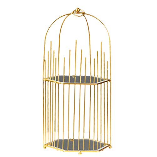 KAHDGSS Nordic Simple Desktop Storage Rack Portable Hollow Bird Cage Cosmetic Display Shelf Multifunction Holder For Kitchen Bathroom Bedroom von KAHDGSS