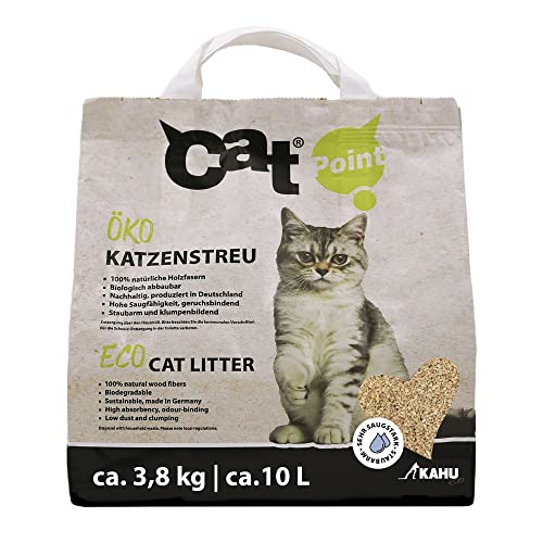 KAHU® ECO 100% natürliches Katzenstreu (10L) • Klumpstreu für Katzenklo • Naturstreu • Bio Holz Granulat Streu • 100% kompostierbar & biologisch abbaubar • Bekämpft Gerüche aktiv von KAHU