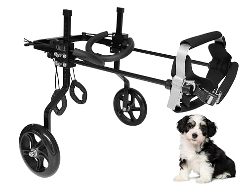 KAJILE Einstellbare Hunde-Rollstuhl,Haustier Cart,Handicap Hund Schwache Hinterbeine Rehabilitation Training,Fit Haustier Höhe 15-19cm,Haustier Breite 7.8-10.8cm,Haustier Länge 10-15cm,XXXS-2 von KAJILE