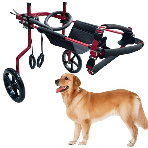 KAJILE Verstellbarer 2-Rad-Hunderollstuhl, XXL-3 Größe für behinderte Hunde Hinterbeine Rehabilitation, geeignete Höhe 60-75cm, Breite 24-32cm, Länge 35-45cm von KAJILE