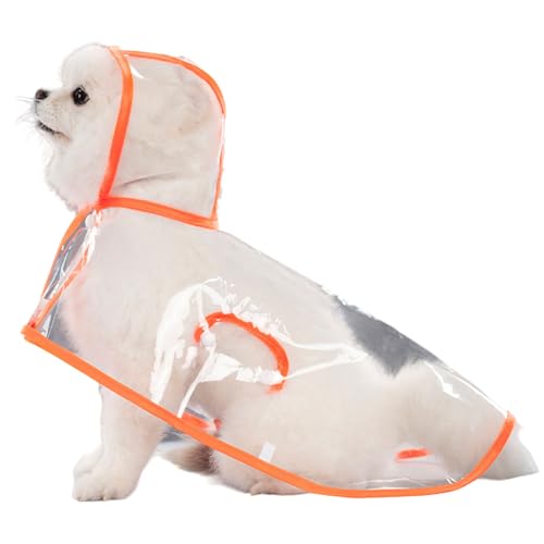 KAKASEA Leichte Regenbekleidung für kleine bis große Hunde, Ponchos, Kapuzenpullover, Haustier-Regenbekleidung mit Hut von KAKASEA