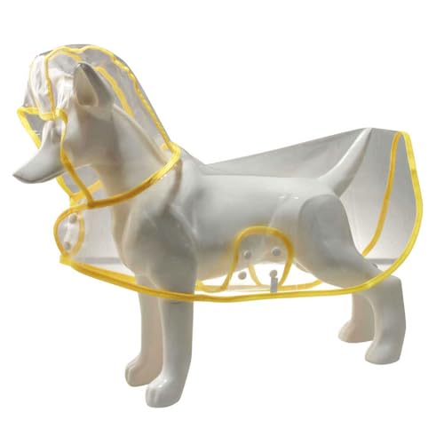 KAKASEA Regenmantel für Hunde mit Kapuze, Regenbekleidung für Welpen, transparente Hunde-Regenjacken, Jumpsuits, Outdoor-Spaziergänge, Regenanzug von KAKASEA