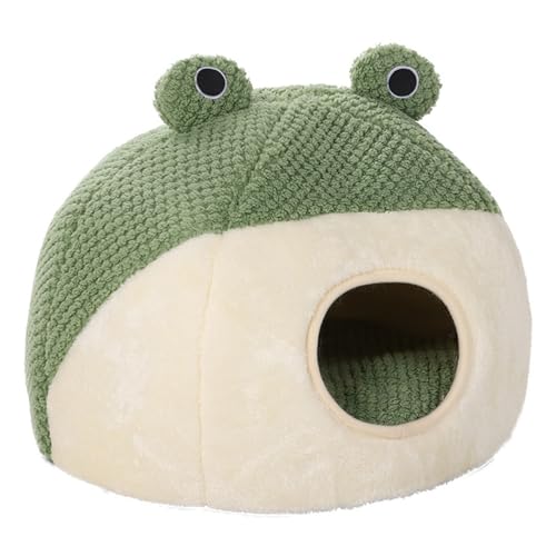 KAKASEA Schlafen warm im Winter, kleine Matte Korb kleine Hundehütte, winddicht, Welpennest mit Cartoon-Frosch-Design von KAKASEA