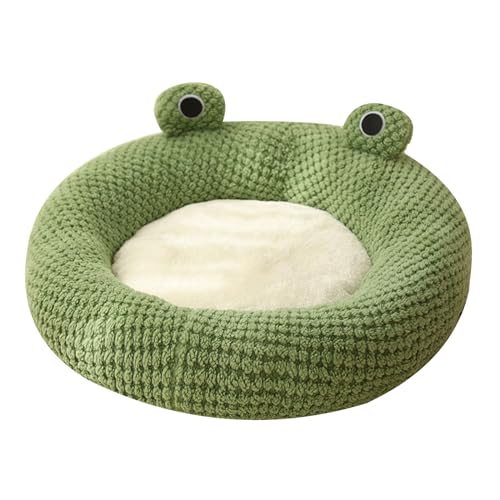 KAKASEA Schlafen warm im Winter, kleine Matte Korb kleine Hundehütte, winddicht, Welpennest mit Cartoon-Frosch-Design von KAKASEA