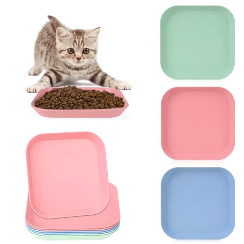 6 Pcs Cat Food Dish 6 Stück Katzenfutternapf, flach, Katzennassfutter, Flache Katzennäpfe von KALIONE