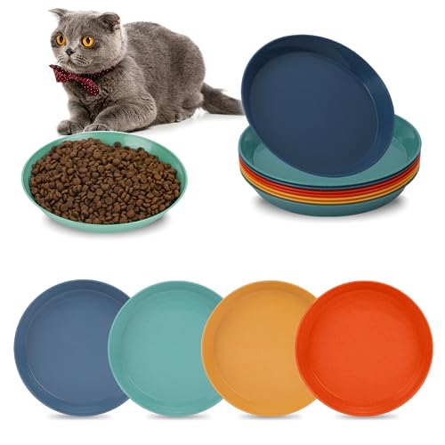 8 Stück Katzenfutternapf, flach, Katzennassfutter, Flache Katzennäpfe, Schnurrhaar, ermüdungsfrei, Katzenfutternäpfe für Futter und Wasser, Cat Bowls für Kätzchen und kurzbeinige Katzen von KALIONE