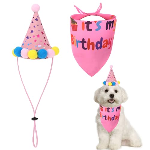 Hunde Geburtstag Hut Bandana Set, Hunde Geburtstag Hut Bandana Set hundebekleidung & zubehör Hund Geburtstag Bandana Mütze Haustier Alles Gute zum Geburtstag liefert für kleine mittlere große Hunde von KALIONE