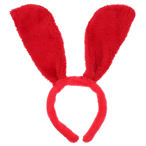 KALLORY Tier Ohr Headdres Hund Ohren Stirnband, Flauschige Tier Ohren Haar Hoop Plüsch Welpen Ohren Headwear Party Favors Tier Kopfschmuck Rote Plüsch Ohren Party Stirnbänder von KALLORY