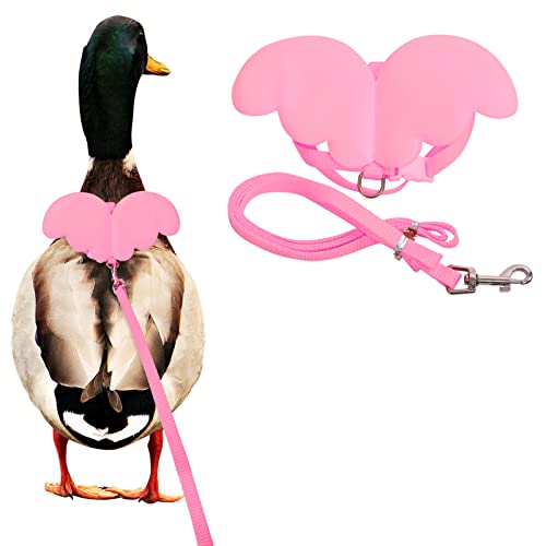 KAMA BRIDAL Enten-Geschirr und Leine, Huhn-Ente, Outdoor-Trainingsseil, verstellbares Seil für Haustiere, Geflügel, Henne (M, Rosa) von KAMA BRIDAL