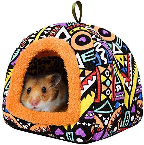 Kleintier-Hamster Igel kleines Meerschweinchen Bett Versteck Haus waschbar warm Cartoon-Hamster Igel Chinchilla Frettchen Meerschweinchen Käfig-Hängematte Betten für Kleintiere Meerschweinchen Zubehör von KAMEIOU