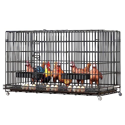Metallhühnerstall, klappbarer Hühnerstall mit Rädern, Kaninchengehege, tragbarer Laufstall für Kleintiere von KAMPCO