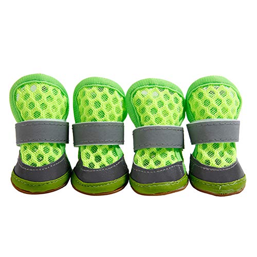 Hundeschuhe Wasserdicht Pfotenschutz Hund Hitze Hund Regenstiefel Hundeschuhe für große Hunde Hundepfotenschutz Hundeschuhe rutschfest Hundesocken Green,#1 von KANKOO