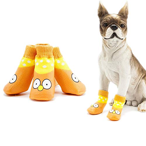 Hundestiefel Hundeschuhe Pfotenschutz Hundeschuhe rutschfeste Hundesocken Hundepfotenschutz Hund Regenstiefel Hundeschuhe für kleine Hunde Yellow,#3 von KANKOO