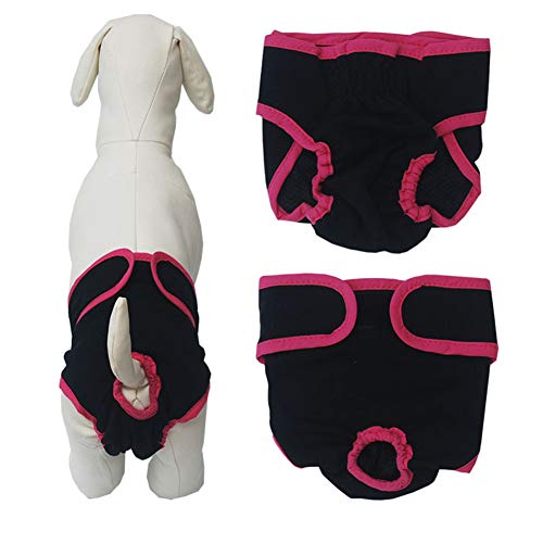 Hundewindeln Hundewindeln Für Hündinnen Hunde-Inkontinenzhose Physiologische Haustierhosen Hygienehosen für Hunde Waschbare Welpenwindeln Black,XL von KANKOO