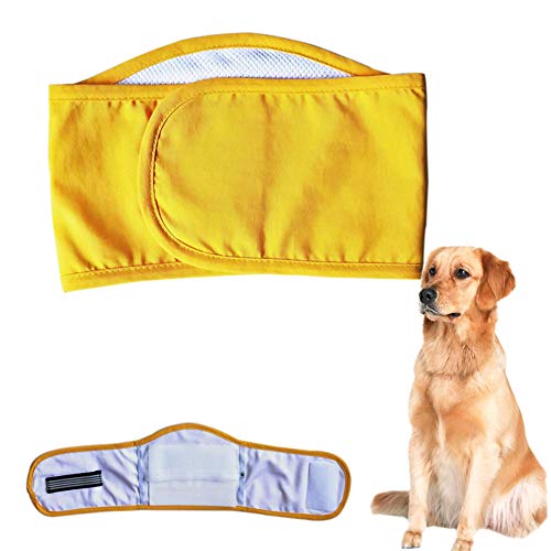 Hundewindeln Rüde Hundewindeln Für Hündinnen Inkontinenz Wiederverwendbare Hundewindeln Hunde Periode Hosen Einstellbare Hundewindeln Welpenwindeln Yellow,XL von KANKOO