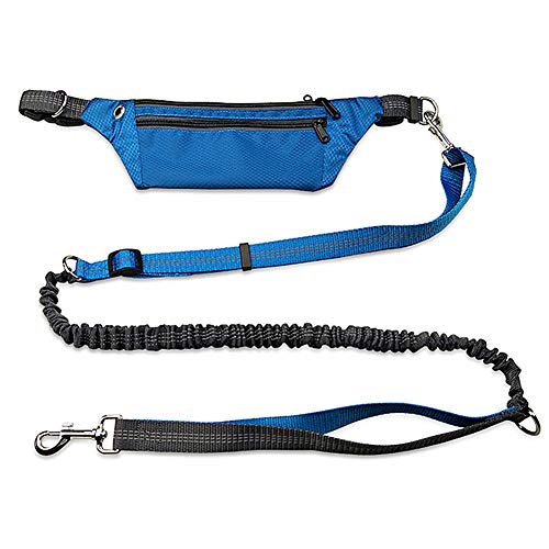 Joggingleine Hund Mit Bauchgu Joggingleine Hunde Hundeleine bequem Hund läuft Blei Hundetraining Lead Slip Lead für Hunde Hand Free Dog Walking Belt Blue von KANKOO