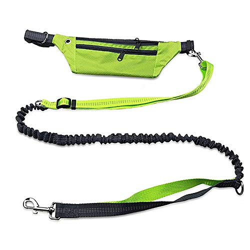 Joggingleine Hund Mit Bauchgu Joggingleine Hunde Hundeleine bequem Hund läuft Blei Hundetraining Lead Slip Lead für Hunde Hand Free Dog Walking Belt Green von KANKOO