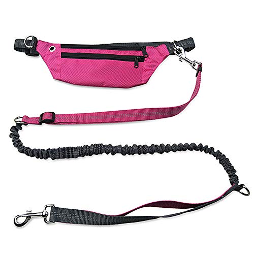 Joggingleine Hund Mit Bauchgu Joggingleine Hunde Hundeleine bequem Hund läuft Blei Hundetraining Lead Slip Lead für Hunde Hand Free Dog Walking Belt red von KANKOO